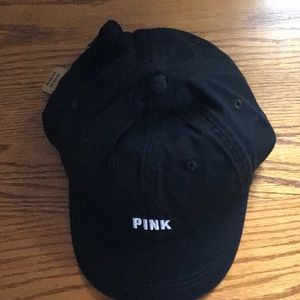Victoria’s Secret pink adjustable baseball cap black with white lettering